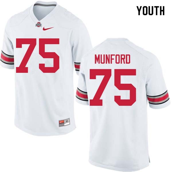 Ohio State Buckeyes #75 Thayer Munford Youth Stitch Jersey White